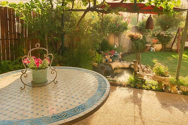 שולחן פסיפס בסגנון יווני