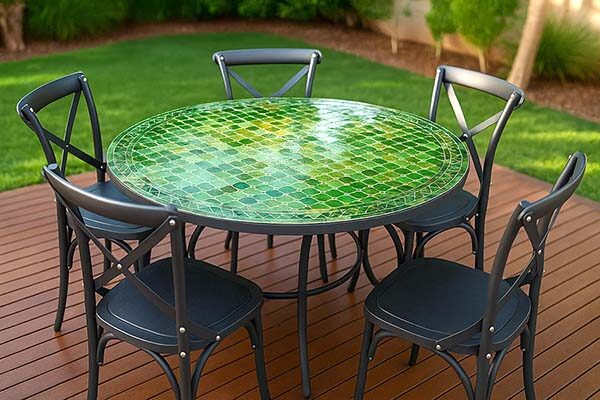 שולחן ירוק עגול